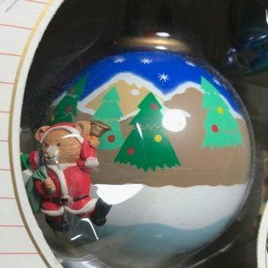 Vintage teddy bear motion Christmas ornament 1980s Xmas decoration Teddy bear Sa